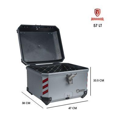 BAUL P/MOTO ABS 57 LITROS SILVER RESPALDO Y FORRO