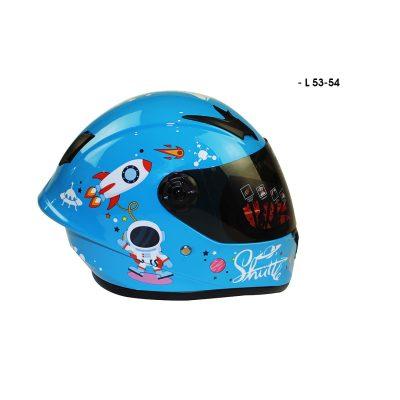 CASCO P/MOTO INFANTIL CELESTE L 8-12 AÑOS