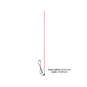 ANTENA FIBRA VIDRIO 6MMX2.06 MT ROJO HQ971312-RED