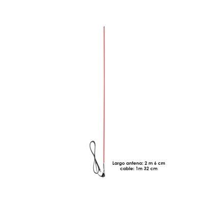 ANTENA FIBRA VIDRIO 6MMX2.06 MT ROJO HQ971312-RED
