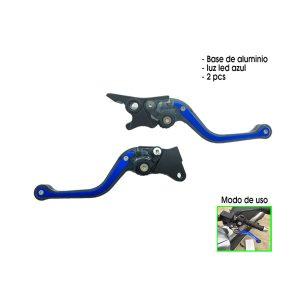 MANECILLA P/MOTO ALUMINIO BK/BLUE 2 PCS LUZ AZUL 3112416