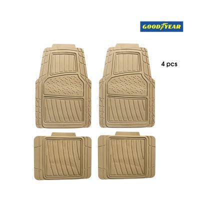 ALFOMBRA DE HULE P/CARRO BEIGE  4 PCS GOODYEAR