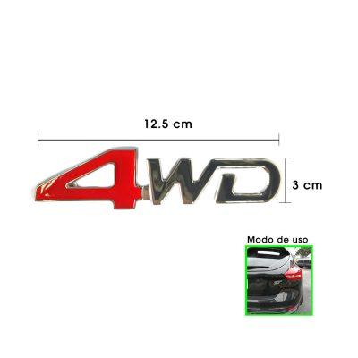 EMBLEMA METALICO 4WD 12.5X3CM
