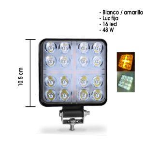 NEBLINERA 16 LED CUADRADA 10.5CM DUAL COLOR  JR-72F-48W