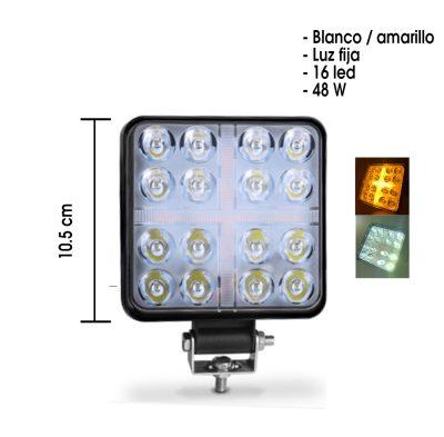 NEBLINERA 16 LED CUADRADA 10.5CM DUAL COLOR  JR-72F-48W