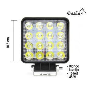 NEBLINERA 16 LED CUADRADA 10.5 WHITE JR-28-48W