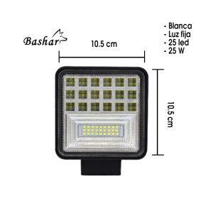 NEBLINERA 16 LED CUADRADA 10.5X10.5CM WHITE JR-09F-25W