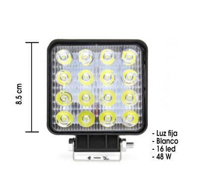NEBLINERA 16 LED CUADRADA  8.5X8.5CM WHITE JR-MINI-48W