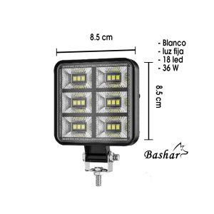 NEBLINERA 18 LED CUADRADA JR-MINI20-36W 8.5X8.5CM WHITE
