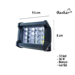 NEBLINERA 12 LED RECTANGULAR   9.5X8X5.5CM WHITE JR-6D-36W
