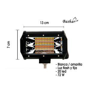 NEBLINERA 20 LED RECTANGULAR FIJO/FLASH 13.5X7.5X5.5CM W/Y JR-F-72WDUAl