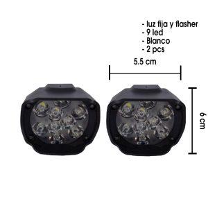 NEBLINERA 9 LED FIJO/FLASH  6X5.5CM WHITE  PAR HDX-9M