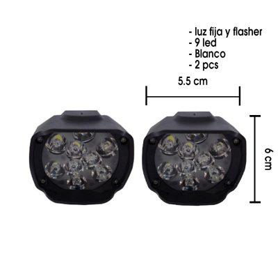 NEBLINERA 9 LED FIJO/FLASH  6X5.5CM WHITE  PAR HDX-9M