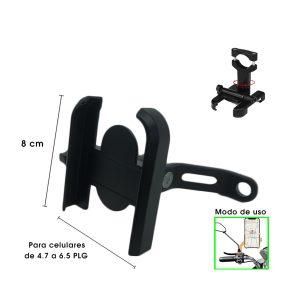PORTA CELULAR METALICO P/MOTO NEGRO C/PATA CD-3303