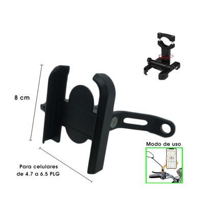 PORTA CELULAR METALICO P/MOTO NEGRO C/PATA CD-3303