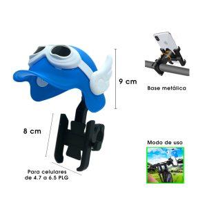 PORTA CELULAR P/MOTO CASCO AZUL NEGRO DLS-M101 AL TIMON