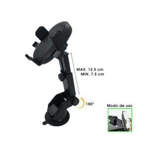 PORTA CELULAR P/CARRO CARBON C/VENTOSA P/TABLERO C0201088-1