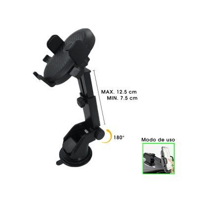 PORTA CELULAR P/CARRO CARBON C/VENTOSA P/TABLERO C0201088-1