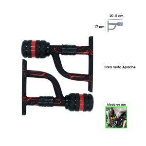DEFENSA P/MOTO APACHE ROJA UNIVERSAL  2PCS HEPHAESTUS