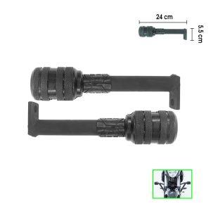 DEFENSA P/MOTO UNIVERSAL NEGRO  2PCS HEPHAESTUS