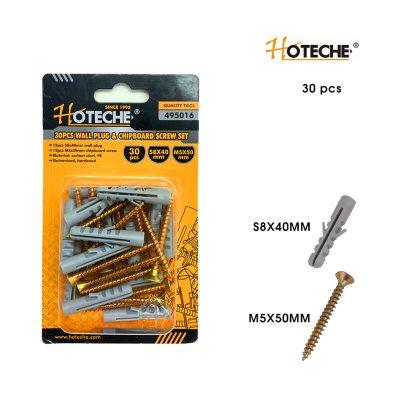 TORNILLOS Y TARUGOS 60PCS #8 S8X40MM  M5X50MM HOTECHE
