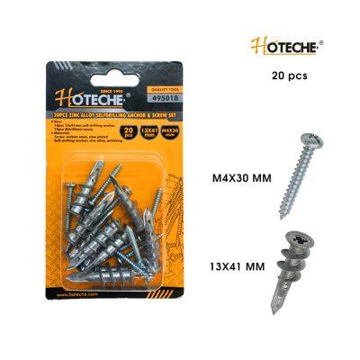 TORNILLOS Y TARUGOS AUTOPERFORANTE METALICO  60PCS 13X41MM  M6X30MM HOTECHE