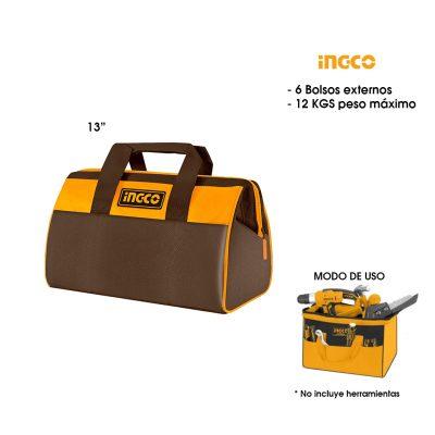 BOLSO P/HERRAMIENTAS 13" INGCO 6 BOLSILLOS