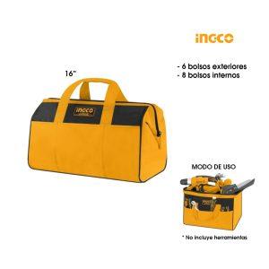 BOLSO P/HERRAMIENTAS 16" INGCO 14 BOLSILLOS