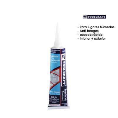 SILICON TRANSPARENTE BAÑOS Y COCINAS 85GR TOOLCRAFT