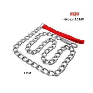 CADENA P/PERRO C/CORREA ROJO 4MMMX1.2M 48"