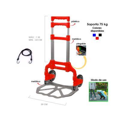 TROCKET PLEGABLE 75KG COLORES C/SOGA QK-XL73