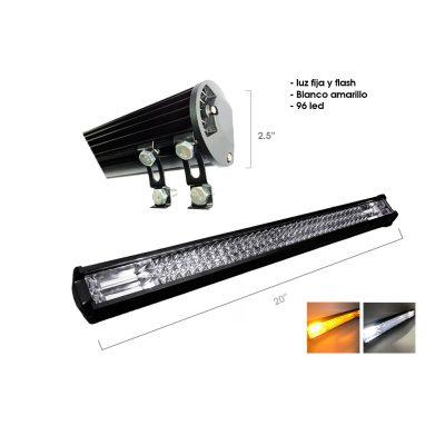 NEBLINERA BARRA  96 LED 20X2.5 PUL FIJO/FLASH DUAL COLOR