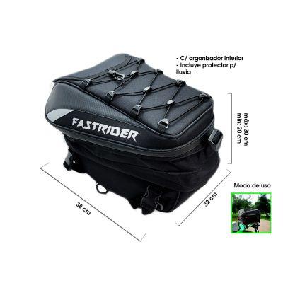 BOLSO ORGANIZADOR P/PARRILA DE MOTO FIBRA DE CARBONO