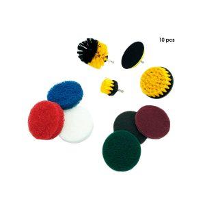 CEPILLOS Y LIJA P/BARRENO 10 PCS NYLON AT-A101