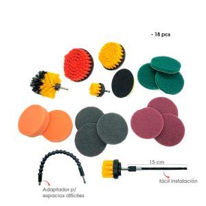 CEPILLOS P/BARRENO 18 PCS NYLON AT-I101