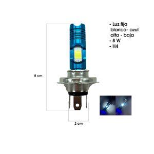 BOMBILLO LED PUNTA AZUL ALTA BAJA WHITE H4 P43T DC12-80V L3331