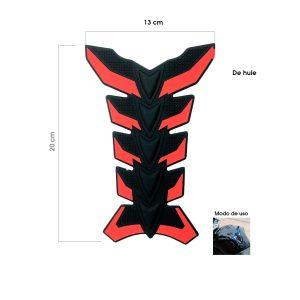 STICKER CAUCHO P/TANQUE DE MOTO ROJO NEGRO JW2201