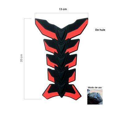 STICKER CAUCHO P/TANQUE DE MOTO ROJO NEGRO JW2201