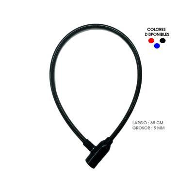 CANDADO P/BICICLETA 5MMX65CM VARIOS COLORES BA-015