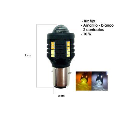 BOMBILLO LED BA20D 12-80V 10W DUAL COLOR LUPA CBL-A0342-BA20D