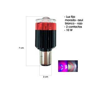BOMBILLO LED BA20D 12-80V 10W TRES COLORES EN 1 CBL-A0451-BA20D