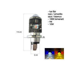 BOMBILLO LED H4  ANGEL EYE ROJO/AZUL 10W DUAL COLOR A1773
