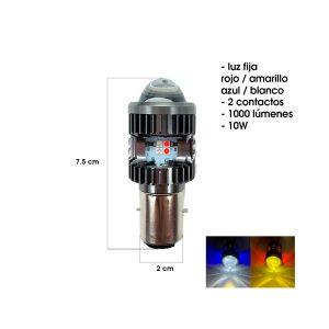 BOMBILLO LED DUAL COLOR BLANCO AMBAR 10W ROJO Y AZUL  BA20D A1779