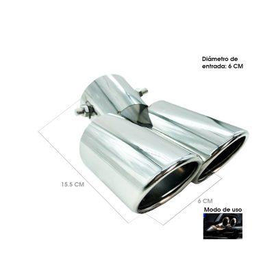 PUNTA DE ESCAPE CROMADO DOBLE 63MM YKMF-001