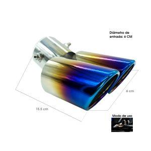 PUNTA DE ESCAPE DOBLE TORNASOL 63MM YKMF-002