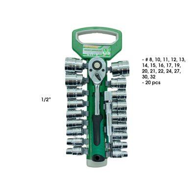 RATCHET CON COPAS 20 PCS RAIZ 1/2 PLG TQ-Z-18
