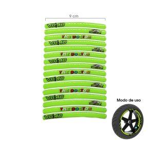 STICKER P/AROS DE MOTO VERDE DOCTOR