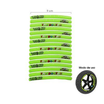 STICKER P/AROS DE MOTO VERDE DOCTOR