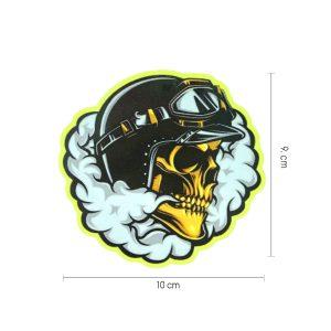 CALCOMANIA SKULL CON CASCO NUBE 10X9CM