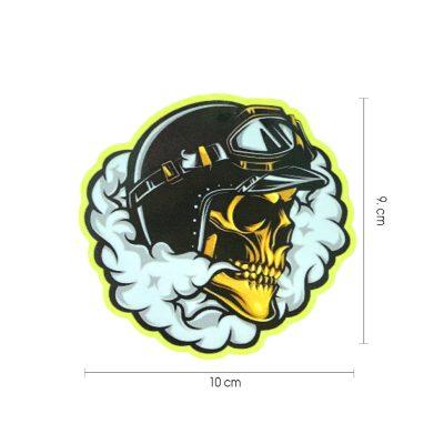 CALCOMANIA SKULL CON CASCO NUBE 10X9CM